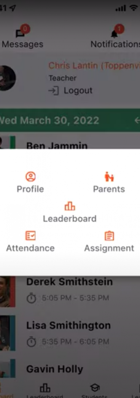 TEACHERZONE teacher app virtual tour screenshot